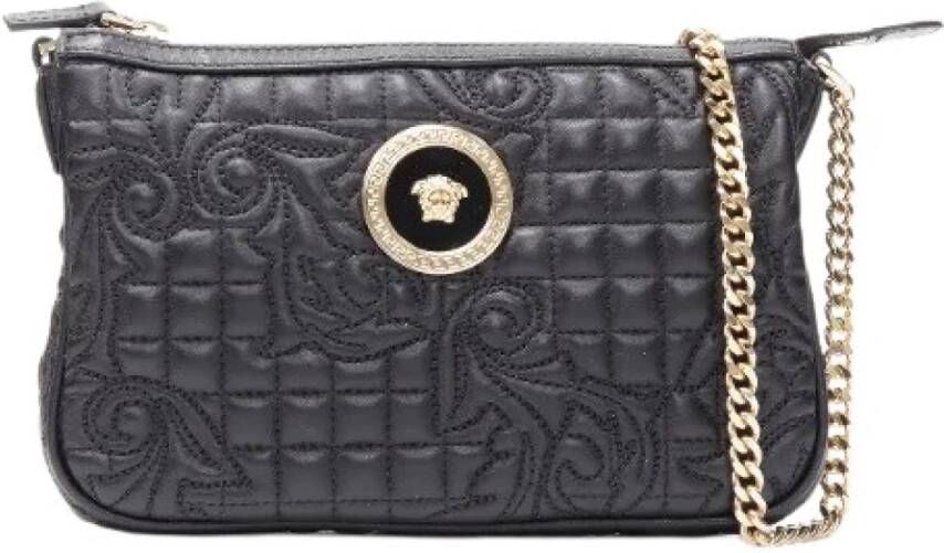 Versace Pre-owned Voldoende lederen crossbody-bags Zwart Dames