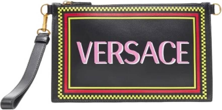 Versace Pre-owned Voldoende lederen handtassen Zwart Dames