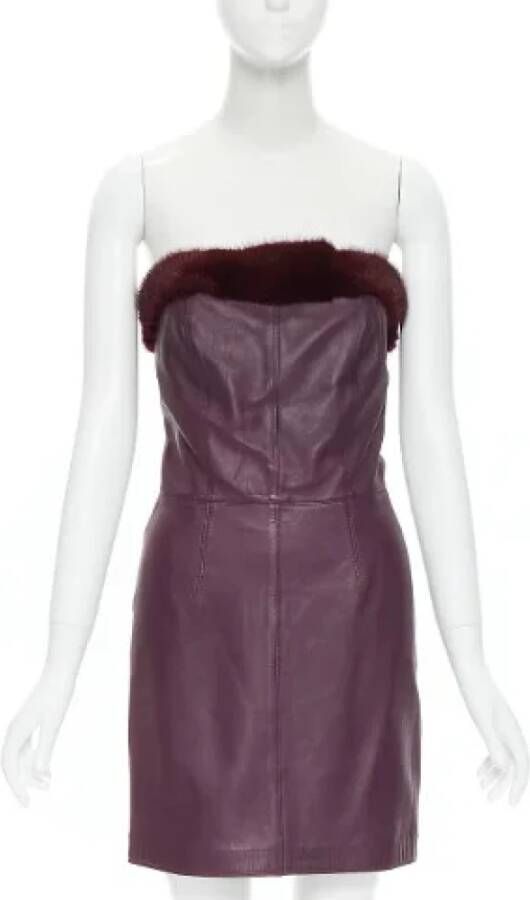 Versace Pre-owned Voldoende lederen jurken Purple Dames