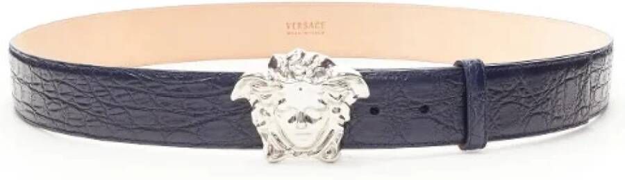Versace Pre-owned Voldoende lederen riemen Blauw Dames