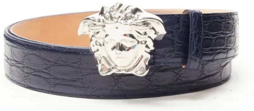 Versace Pre-owned Voldoende lederen riemen Blauw Dames