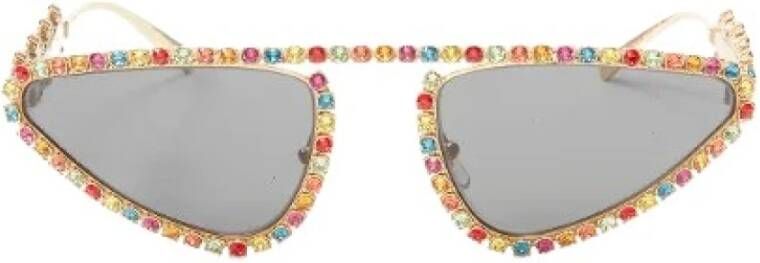 Versace Pre-owned Voldoende metalen zonnebril Yellow Dames