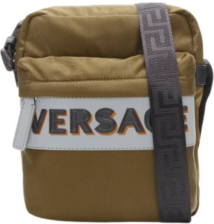 Versace Pre-owned Voldoende nylon crossbody-bags Groen Heren
