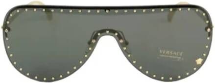 Versace Pre-owned Voldoende plastic zonnebril Zwart Dames