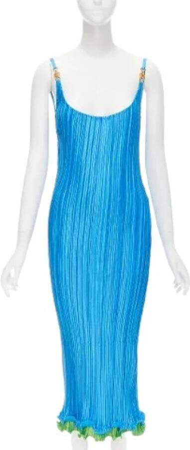 Versace Pre-owned Voldoende polyester jurken Blauw Dames