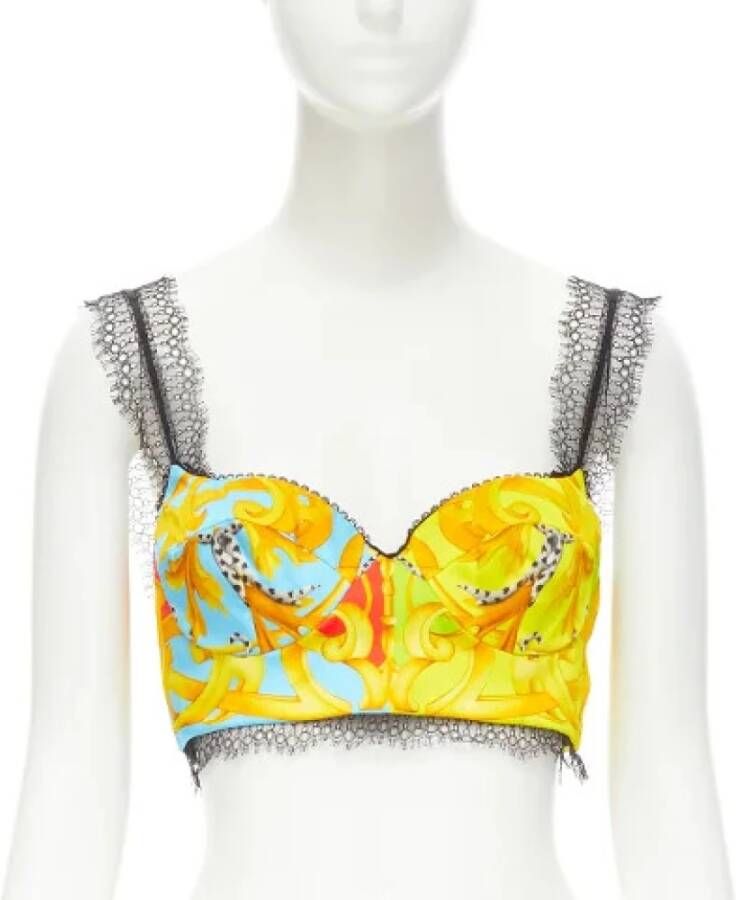 Versace Pre-owned Voldoende polyester tops Yellow Dames