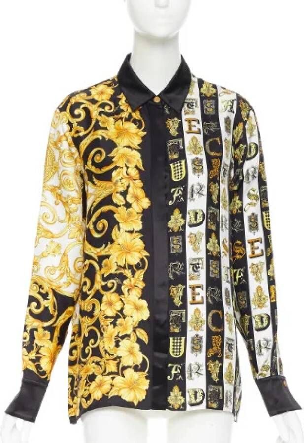 Versace Pre-owned Voldoende zijden tops Geel Dames