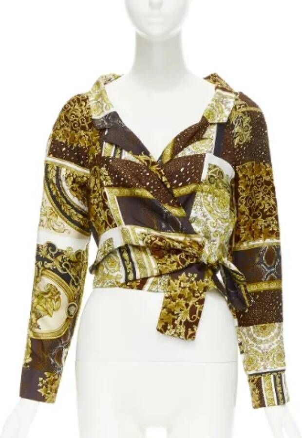 Versace Pre-owned Voldoende zijden tops Yellow Dames