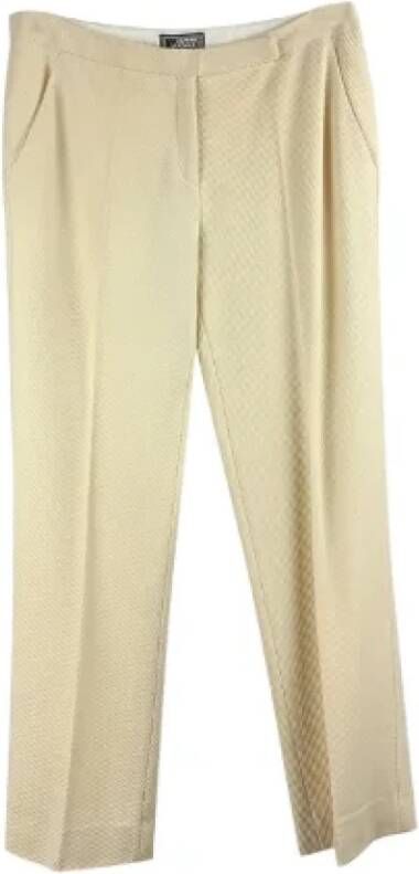 Versace Pre-owned Wool bottoms Beige Dames