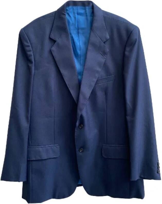 Versace Pre-owned Wool jacket Blauw Dames
