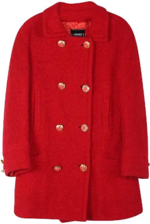 Versace Pre-owned Wool outerwear Rood Dames
