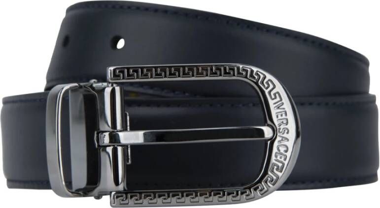 Versace Griekse Stijl Leren Riem Blue Dames