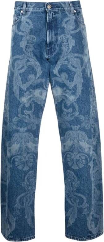 Versace Ruimvallende spijkerbroek Blauw Heren