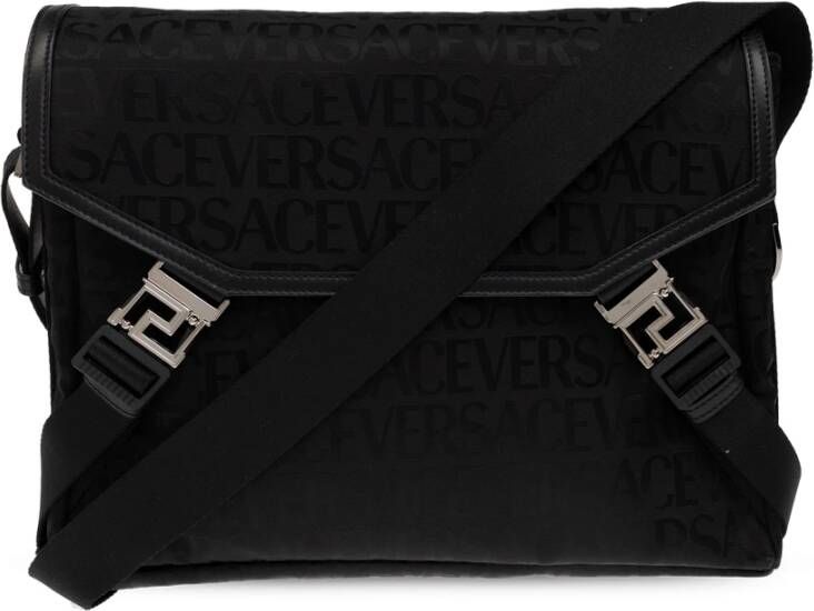 Versace Schoudertas met logo Zwart Heren