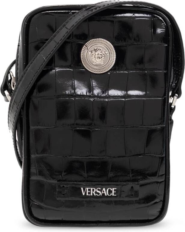 Versace Schoudertas met Medusa-gezicht Zwart Heren