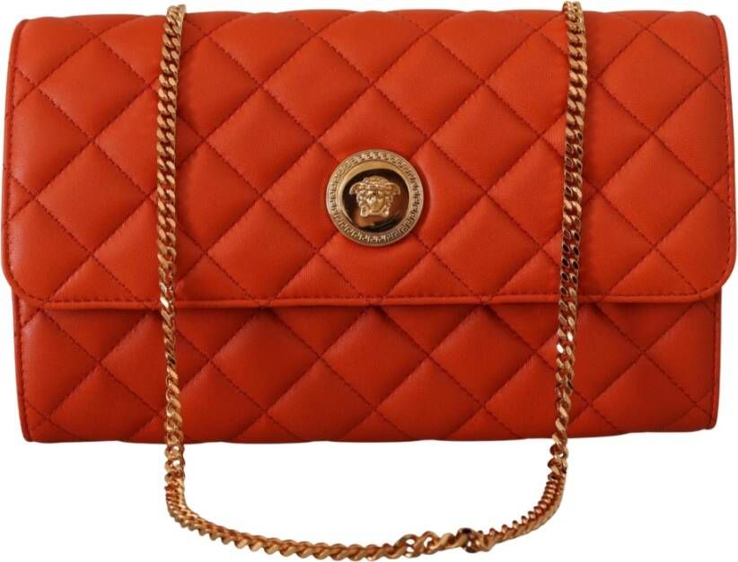 Versace Rode Nappa Leren Medusa Avondtas Red Dames