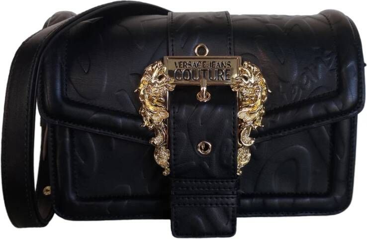 Versace Metallic Logo Schoudertas Black Dames