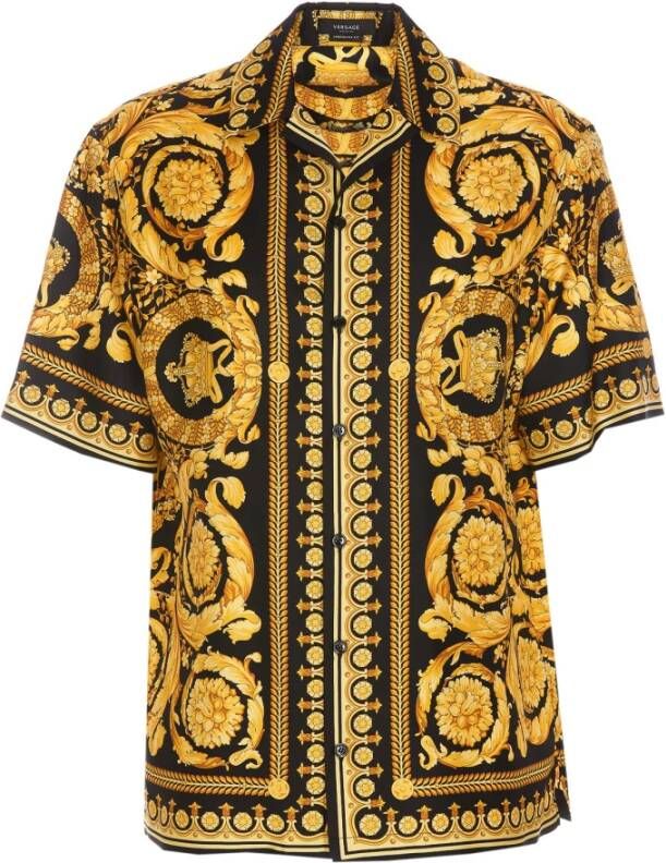 Versace Shirt met korte mouwen Zwart Heren