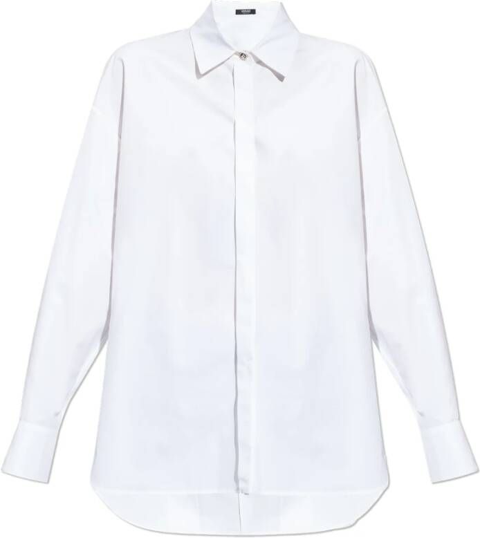Versace Oversized Poplin Shirt White Dames