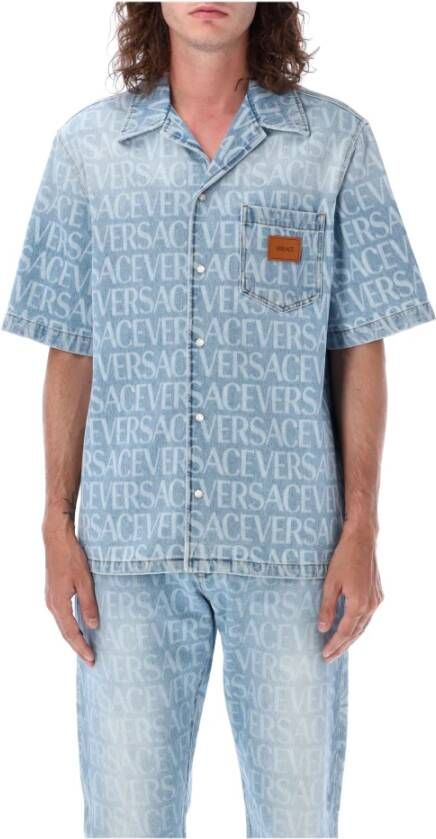 Versace Shirts Blauw Heren