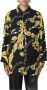 Versace Jeans Couture Zwarte Chain Print Twill Katoenen Overhemd Black Heren - Thumbnail 1