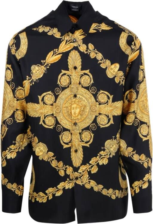 Versace Casual overhemden Black Heren