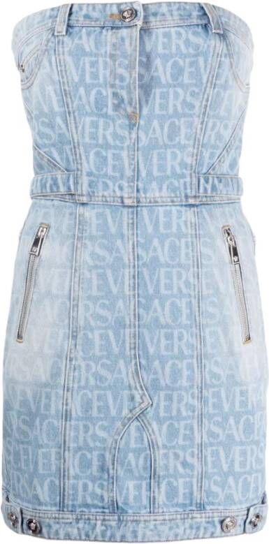 Versace Short Dresses Blauw Dames