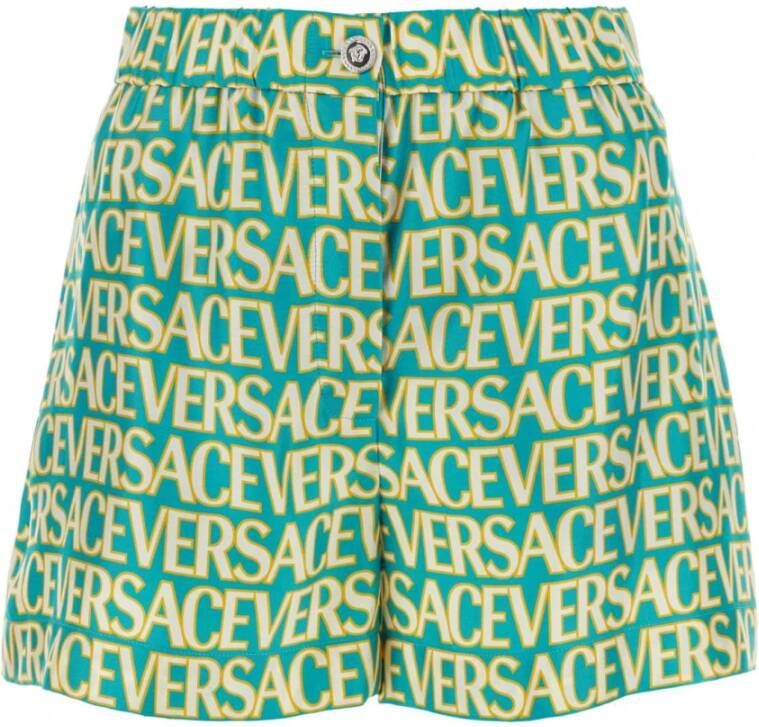 Versace Bedrukte satijnen Allover shorts Multicolor Dames