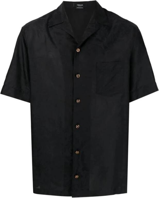 Versace Short Sleeve Shirts Zwart Heren