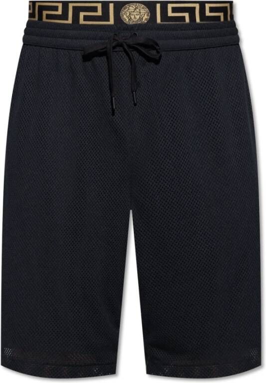 Versace Shorts met Greca patroon Zwart Heren