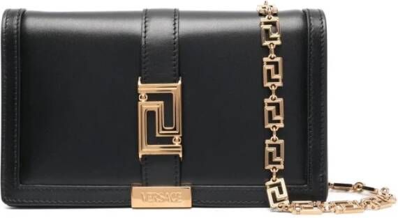 Versace Schoudertassen met Portemonnee aan Ketting Black Dames