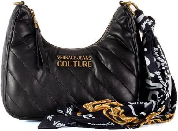 Versace Jeans Couture Borsa a mezza luna con tracolla e lettering logo applicato donna 73Va4Ba8-Zs409 Nero Zwart Dames