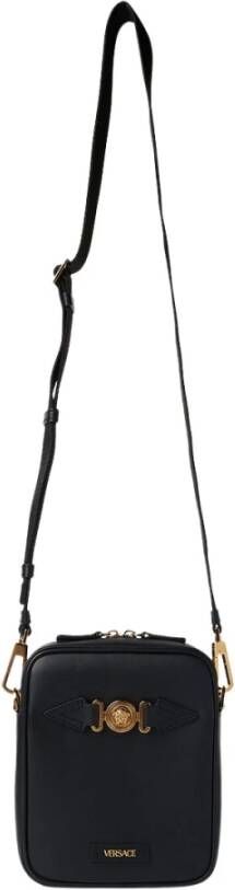 Versace Medusa Biggie Crossbody Leer Zwart Black