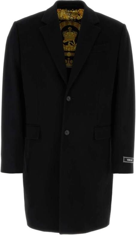 Versace Single-Breasted Coats Zwart Heren