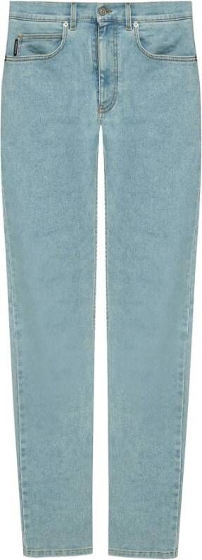 Versace Denim Jeans met Verborgen Sluiting Blue Heren