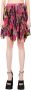 Versace Geplooide Orchideeënprint Mini Rok Multicolor Dames - Thumbnail 3