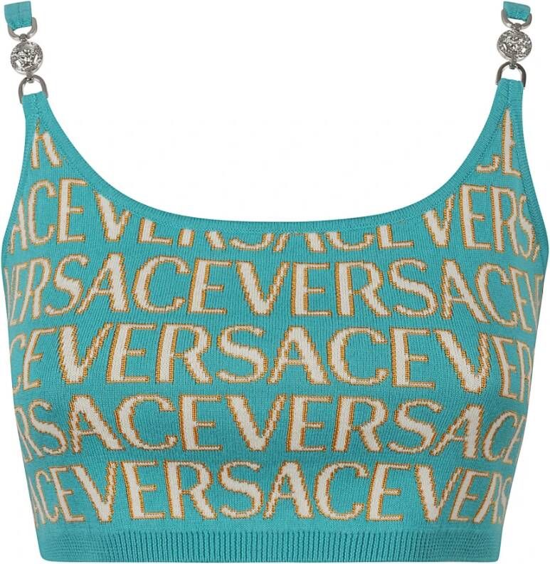 Versace Sleeveless Tops Blauw Dames