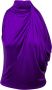 Versace Viscose Gedrapeerde Jurk Purple Dames - Thumbnail 1