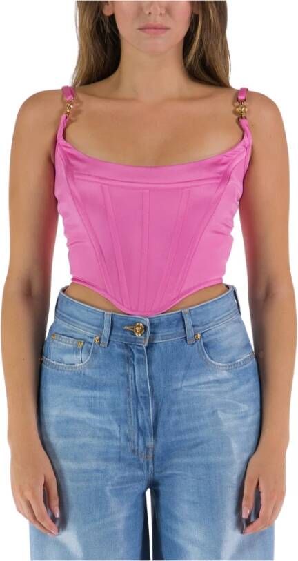 Versace Korset top met riemen Roze Dames