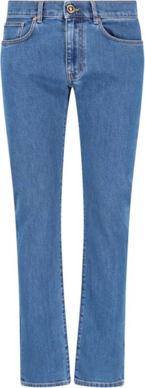 Versace Logo-geborduurde Slim-Fit Jeans Blue Heren