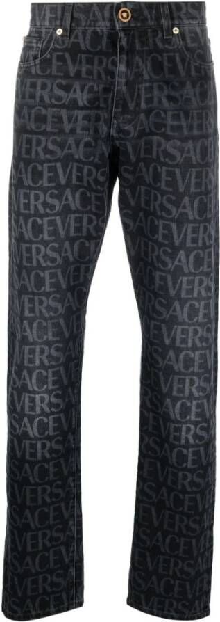 Versace Slim-fit Jeans Zwart Heren