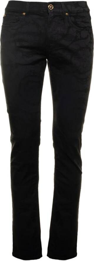 Versace Slimfit-jeans Zwart Heren