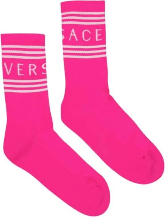 Versace Sportieve Lange Sokken Pink Unisex