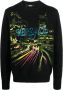 Versace Zwarte Sweaters met City Lights Borduursel Black Heren - Thumbnail 1
