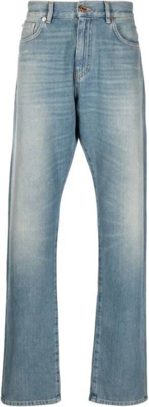 Versace Straight Cut Denim Jeans Blue Heren