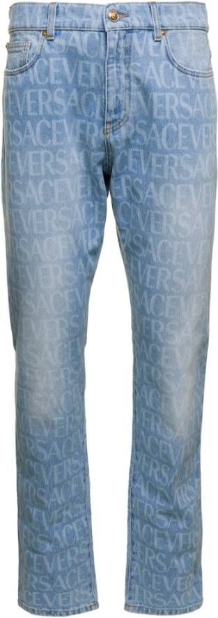 Versace Straight Jeans Blauw Heren