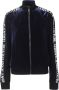 Versace Jeans Couture Velvet Zip-Through Sweatshirt Hoodie Blue Dames - Thumbnail 1
