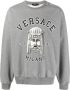 Versace Katoenen Crewneck Sweatshirt met Logo Detail Gray Heren - Thumbnail 3