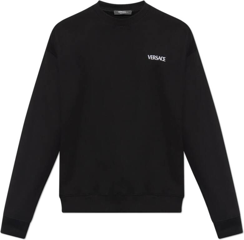 Versace Sweatshirt met logo Zwart Heren