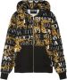 Versace Jeans Couture Sweatshirt met kap en zip en logo gedrukt over de hele man 73Gai3Z0-FS041 zwart goud Zwart Heren - Thumbnail 2